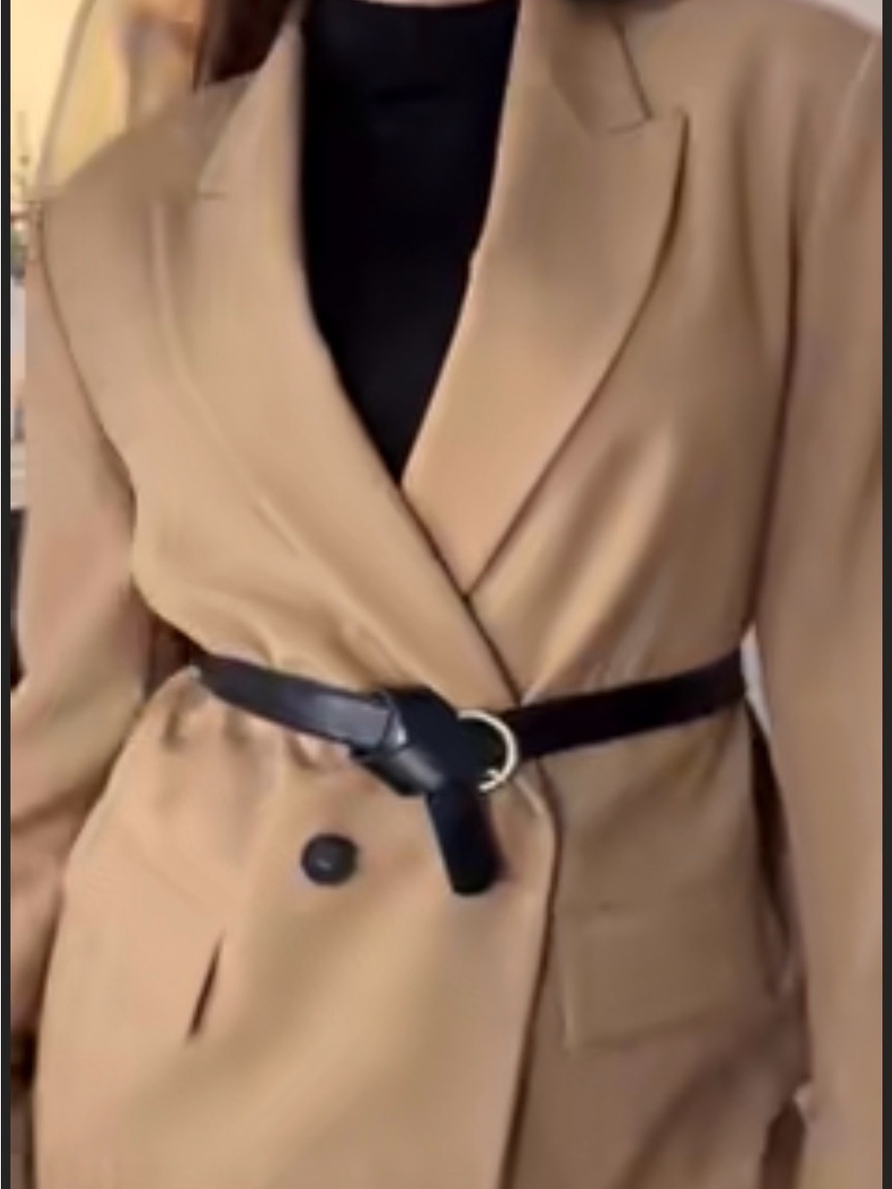 Caramel blazer one button up in the front .. model has examples of how to style.